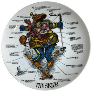 the Gary Patterson "The Skier" Porcelain Wall or Plaque Plate Royal Orleans